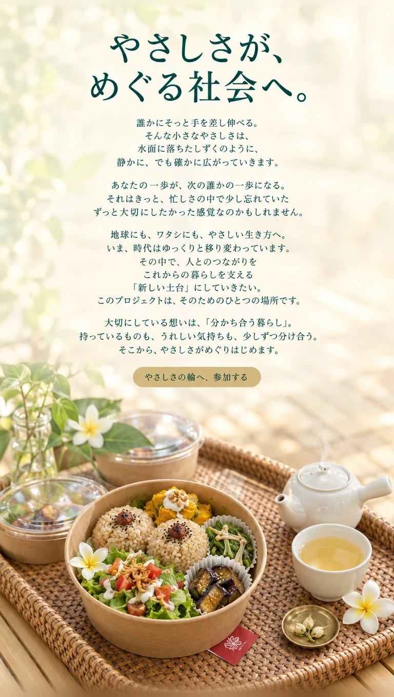 やさしさが、めぐる社会へ。